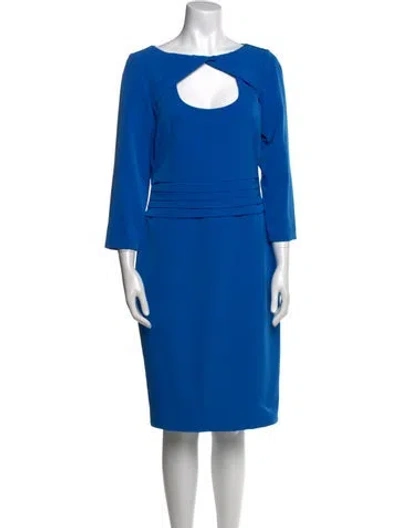 Pre-owned Black Halo Bateau Neckline Knee-length Dress In Blue