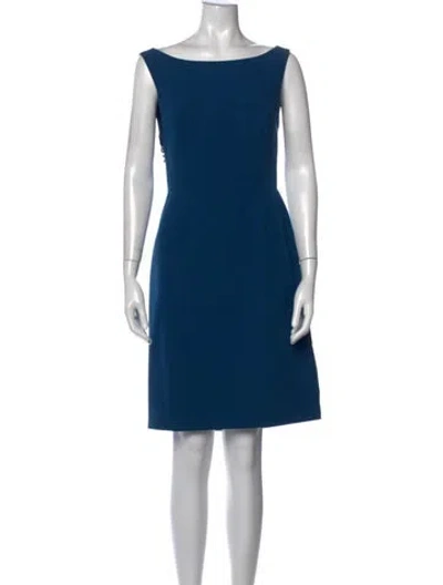 Pre-owned Black Halo Bateau Neckline Knee-length Dress In Blue