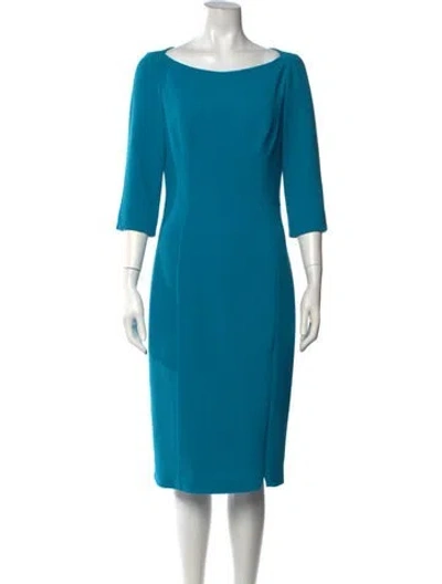 Pre-owned Black Halo Bateau Neckline Knee-length Dress In Blue