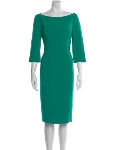 Pre-owned Black Halo Bateau Neckline Knee-length Dress In Green