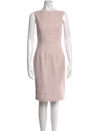 Pre-owned Black Halo Bateau Neckline Knee-length Dress In Pink