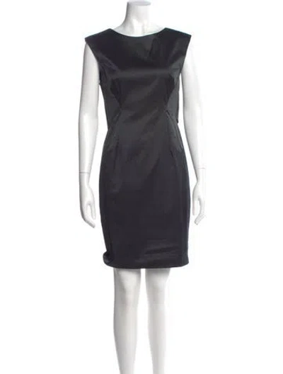 Pre-owned Black Halo Bateau Neckline Mini Dress In Black
