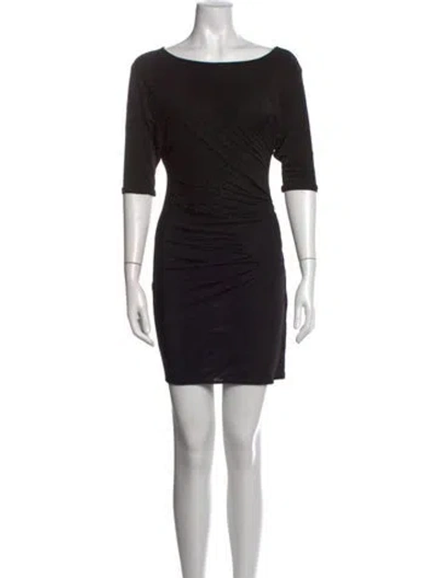 Pre-owned Black Halo Bateau Neckline Mini Dress In Black
