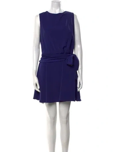 Pre-owned Black Halo Bateau Neckline Mini Dress In Blue