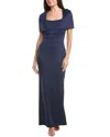 Black Halo Bernice Square Neck Column Gown In Blue