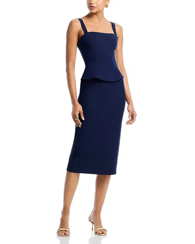 Black Halo Beverly Midi Dress In Blue