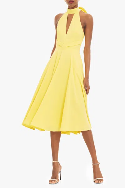 Black Halo Caelith Midi Dress In Yellow