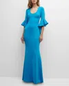 Black Halo Cambria Gown In Cerulean Blue In Blue