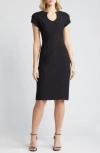 BLACK HALO CAP SLEEVE SHEATH DRESS