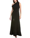 Black Halo Caprina One-shoulder A-line Gown In Black