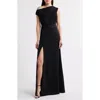 Black Halo Caprina One-shoulder A-line Gown In Black
