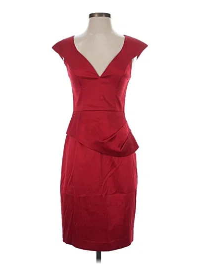 Pre-owned Black Halo Cocktail Dress In Burgundy