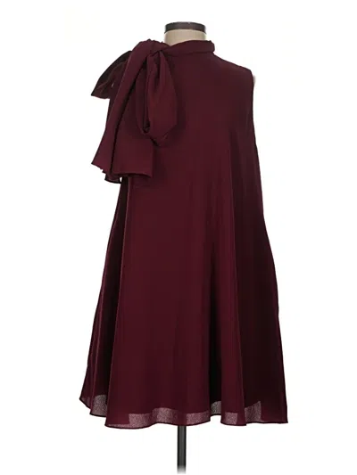 Pre-owned Black Halo Cocktail Dress In Burgundy