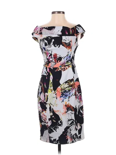 Pre-owned Black Halo Cocktail Dress In Gray