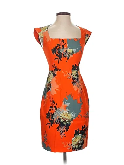 Pre-owned Black Halo Cocktail Dress In Orange