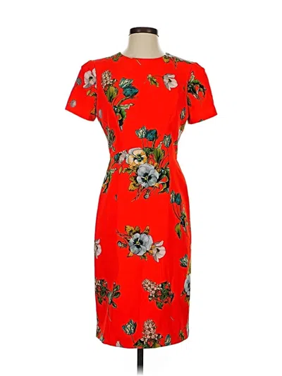 Pre-owned Black Halo Cocktail Dress In Orange