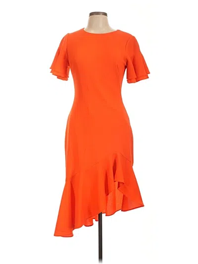 Pre-owned Black Halo Cocktail Dress In Orange