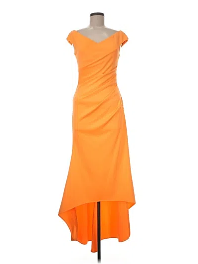 Pre-owned Black Halo Cocktail Dress In Orange