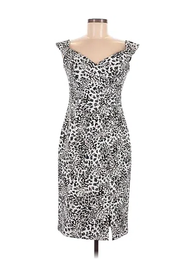 Pre-owned Black Halo Cocktail Dress In Gray