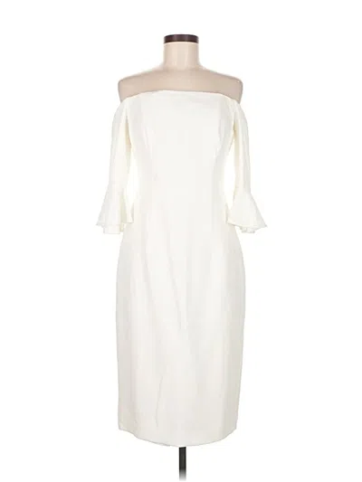 Pre-owned Black Halo Cocktail Dress In White