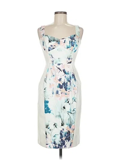 Pre-owned Black Halo Cocktail Dress In White