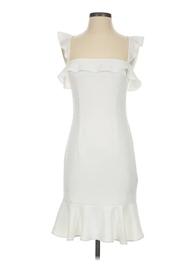 Pre-owned Black Halo Cocktail Dress In White
