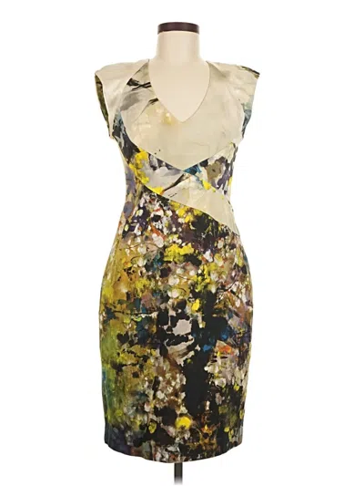Pre-owned Black Halo Cocktail Dress In Yellow