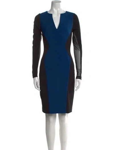 Pre-owned Black Halo Colorblock Pattern Knee-length Dress In Multi