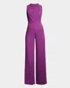 Black Halo Corrine High-neck Sleeveless Jumpsuit In Purple