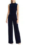 Black Halo Corrine Velvet Wide Leg Jumpsuit In Deep Wave In Multi