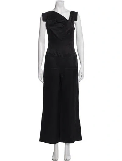 Pre-owned Black Halo Cowl Neck Jumpsuit In Black