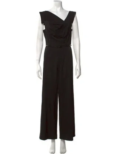 Pre-owned Black Halo Cowl Neck Jumpsuit In Black