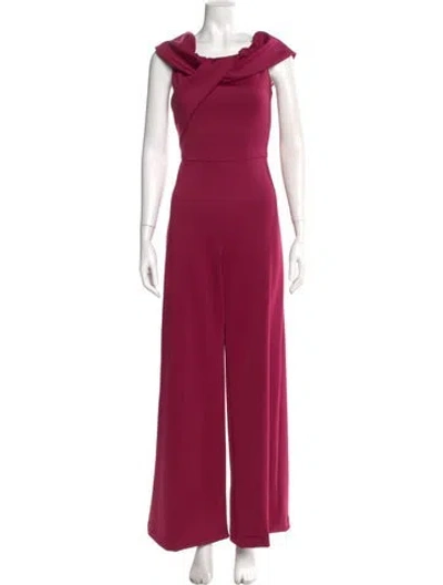 Pre-owned Black Halo Cowl Neck Jumpsuit In Pink