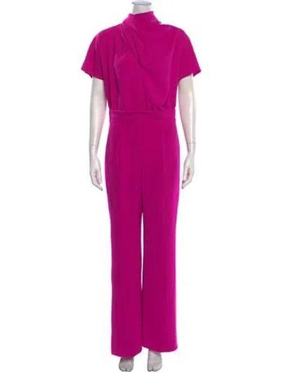 Pre-owned Black Halo Cowl Neck Jumpsuit In Pink