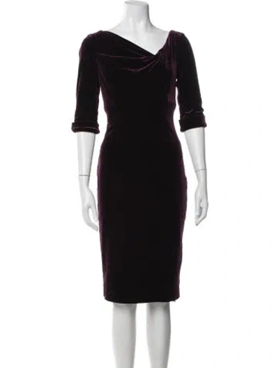 Pre-owned Black Halo Cowl Neck Knee-length Dress In Black