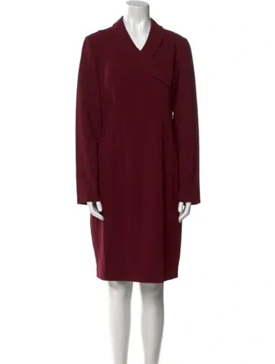 Pre-owned Black Halo Cowl Neck Knee-length Dress In Burgundy