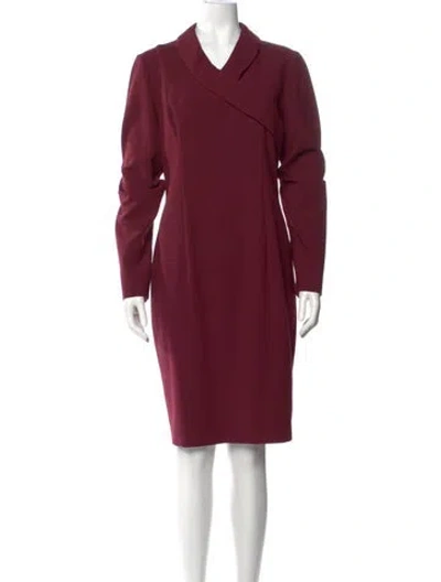 Pre-owned Black Halo Cowl Neck Knee-length Dress In Burgundy