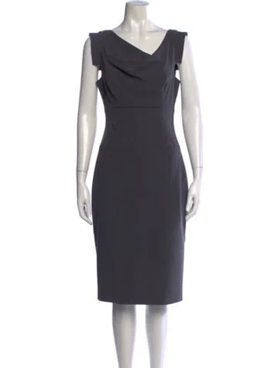 Pre-owned Black Halo Cowl Neck Knee-length Dress In Grey