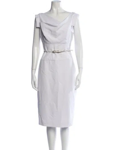 Pre-owned Black Halo Cowl Neck Knee-length Dress In Neutrals