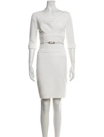 Pre-owned Black Halo Cowl Neck Knee-length Dress In Neutrals