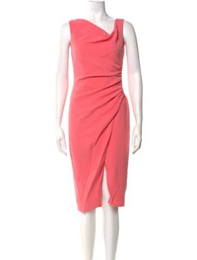 Pre-owned Black Halo Cowl Neck Knee-length Dress In Pink