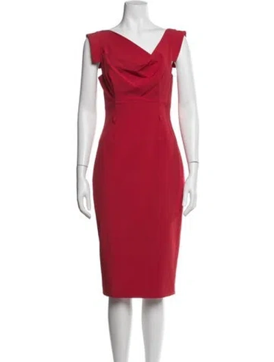 Pre-owned Black Halo Cowl Neck Knee-length Dress In Red