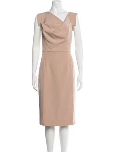 Pre-owned Black Halo Cowl Neck Knee-length Dress W/ Tags In Neutrals