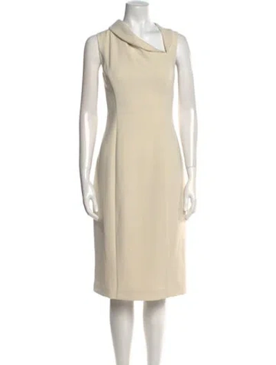 Pre-owned Black Halo Cowl Neck Midi Length Dress In Neutral