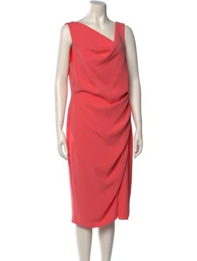Pre-owned Black Halo Cowl Neck Midi Length Dress In Pink