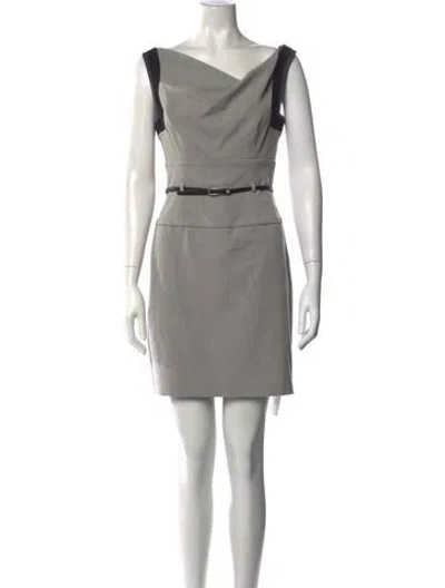 Pre-owned Black Halo Cowl Neck Mini Dress In Neutrals
