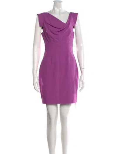 Pre-owned Black Halo Cowl Neck Mini Dress In Pink