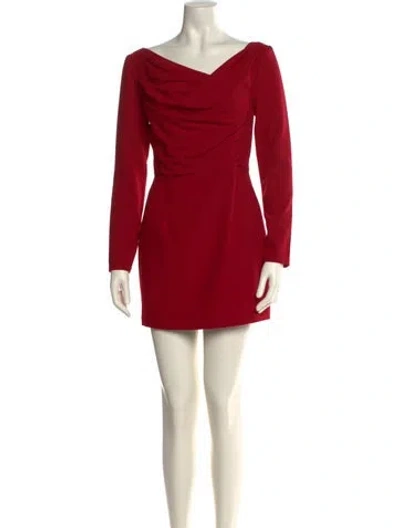 Pre-owned Black Halo Cowl Neck Mini Dress In Red