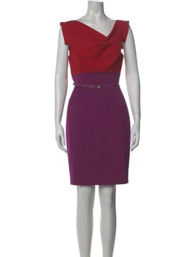 Pre-owned Black Halo Cowl Neck Mini Dress In Red