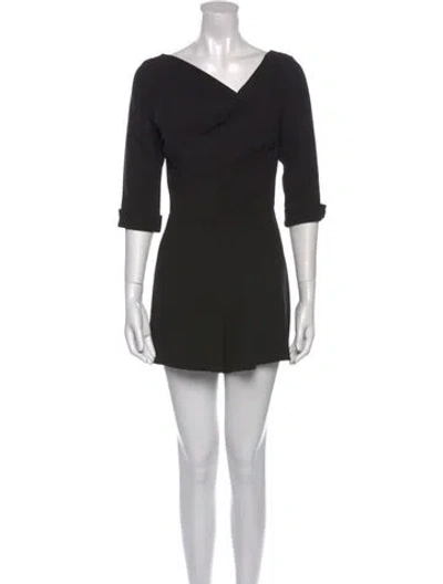 Pre-owned Black Halo Cowl Neck Romper In Black